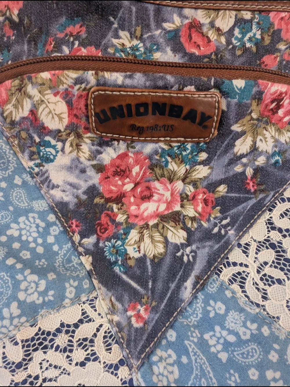 Unionbay Floral Patchwork Women's Backpack - Blue & Pink